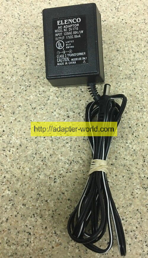 *100% Brand NEW* ELENCO 88mA DV-1710 17VDC AC ADAPTER Free shipping!